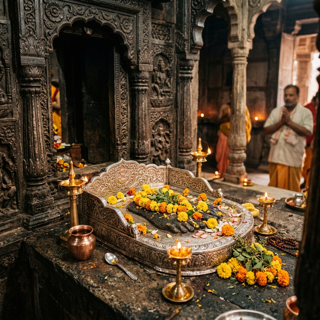 Vishnupad Temple Interior